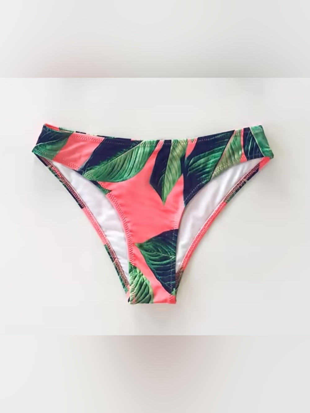 Cupshe Pink Tropical Leaf Bikini Bottom - Picture 3 of 3